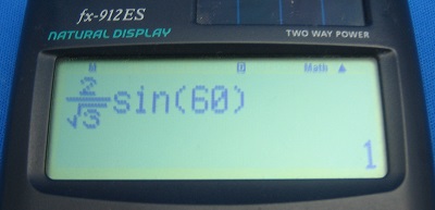 2����3�~sin60�̌v�Z���ʁi�d��̉�ʁj