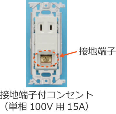 �ڒn�[�q�t�R���Z���g�i�P��100V�p�A��i�d��15A�j