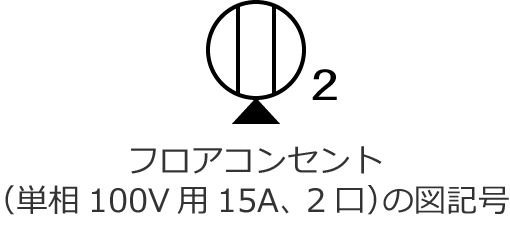 �t���A�R���Z���g�i�P��100V�p�A��i�d��15A�A2���j�̐}�L��