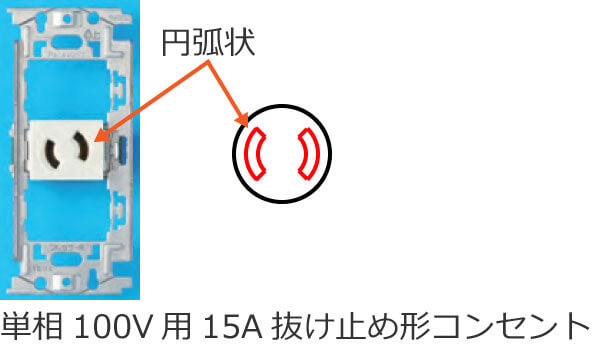 �P��100V�p15A�����~�ߌ`�R���Z���g�̐n��i�ɔz�u�j