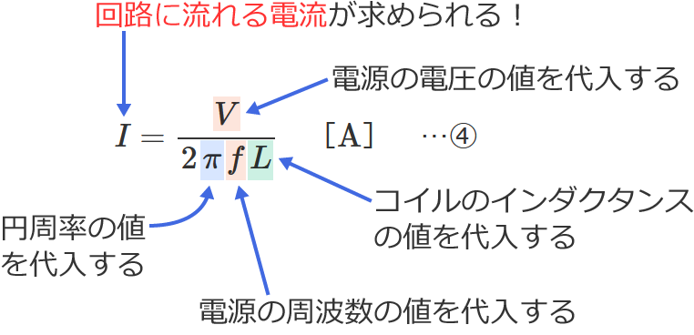 ��H�ɗ����d���̌����̎g�����i�d���̎��g���ƃR�C���̃C���_�N�^���X�Ɠd���̓d�����狁�߂�ꍇ�j