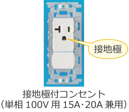 �ڒn�ɕt�R���Z���g�i�P��100V�p�A15A�E20A���p�j