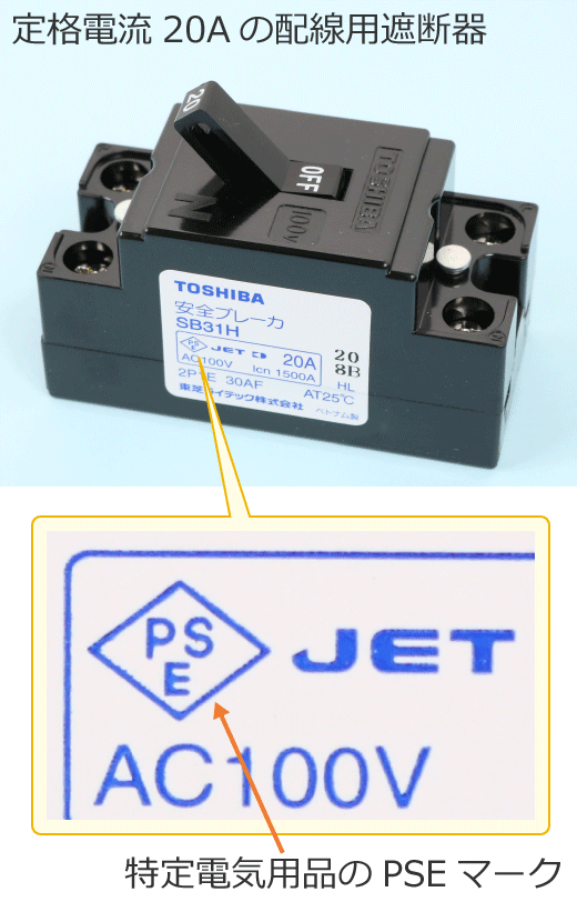 �z���p�Ւf��ɕ\������Ă���PSE�}�[�N