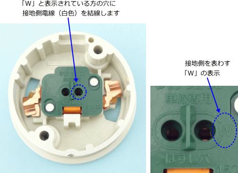 ���|�V�[�����O�i�ی`�j�̐ڒn���ɒ[�q�iW�̕\���j