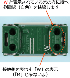 �R���Z���g�̐ڒn���ɒ[�q�iW�̕\���j