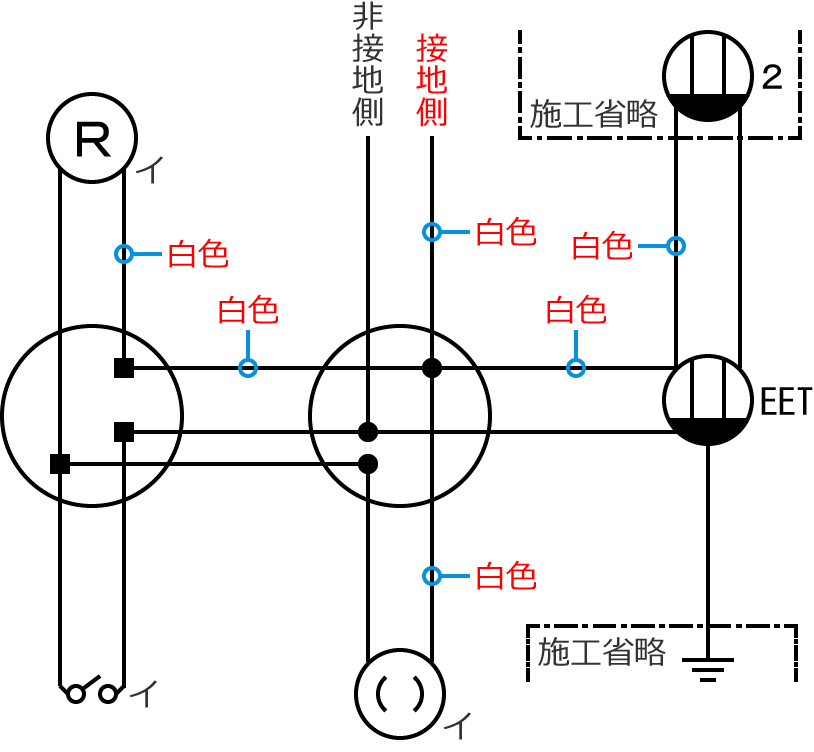 �ڒn���d���̓d���̐F�͔��F