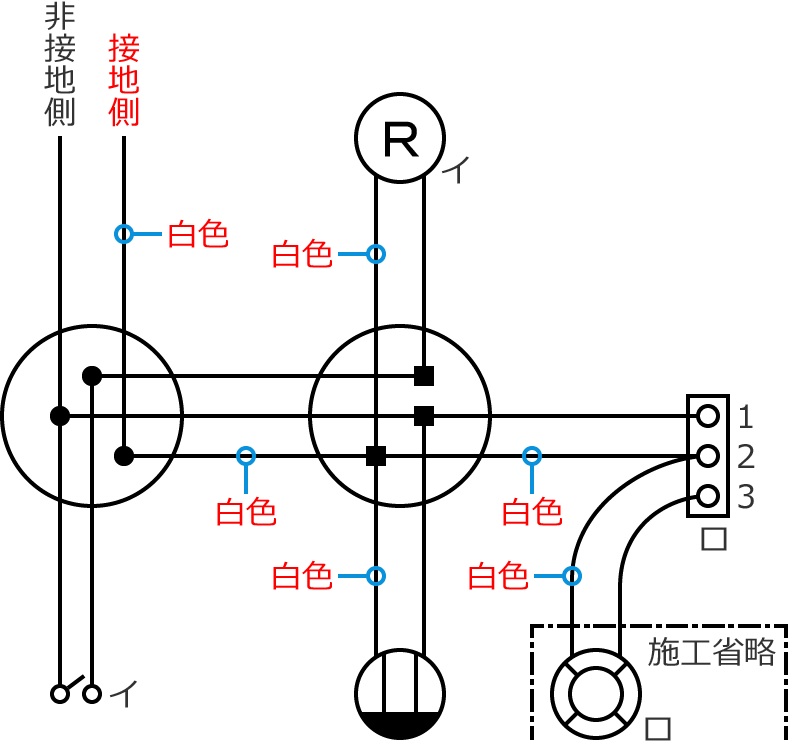 �ڒn���d���̓d���̐F�͔��F