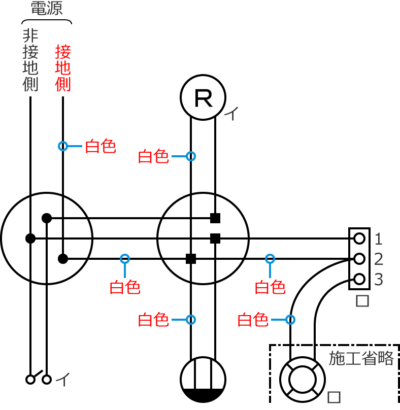 �ڒn���d���̓d���̐F�͔��F