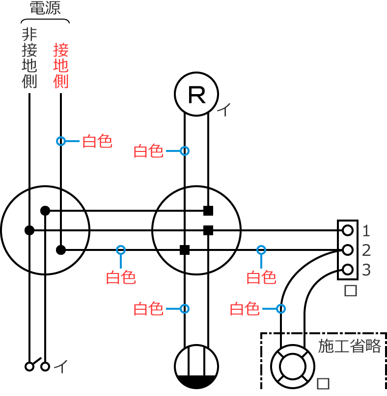 �ڒn���d���̓d���̐F�͔��F