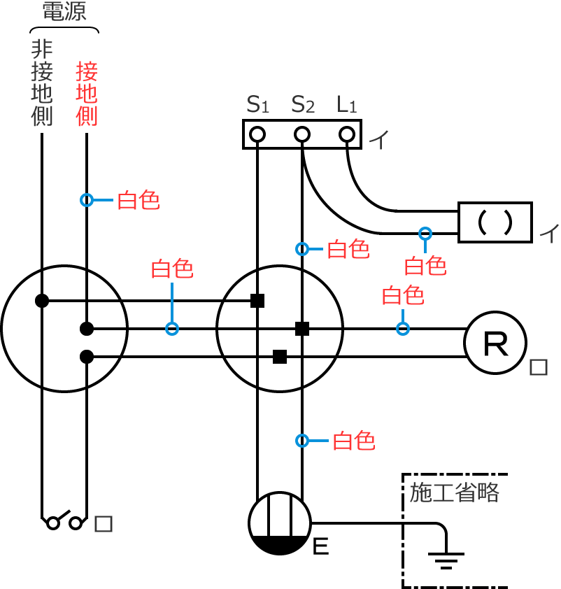 �ڒn���d���̓d���̐F�͔��F