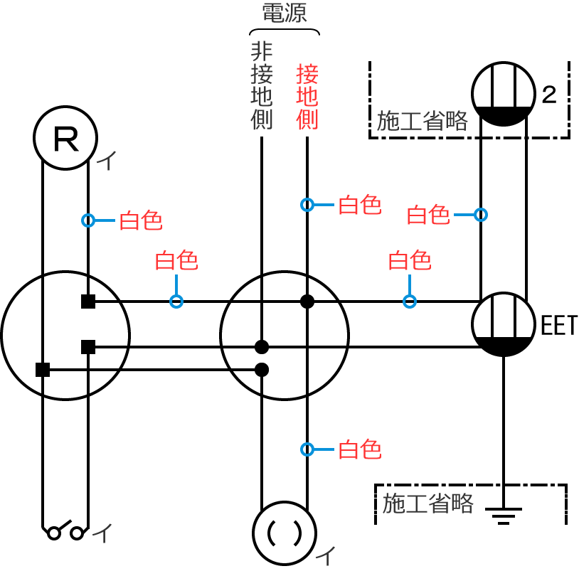 �ڒn���d���̓d���̐F�͔��F