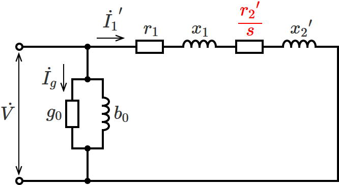 三相誘導電動機のL形等価回路の別表現