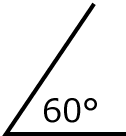 傾斜（例：60°）の記号