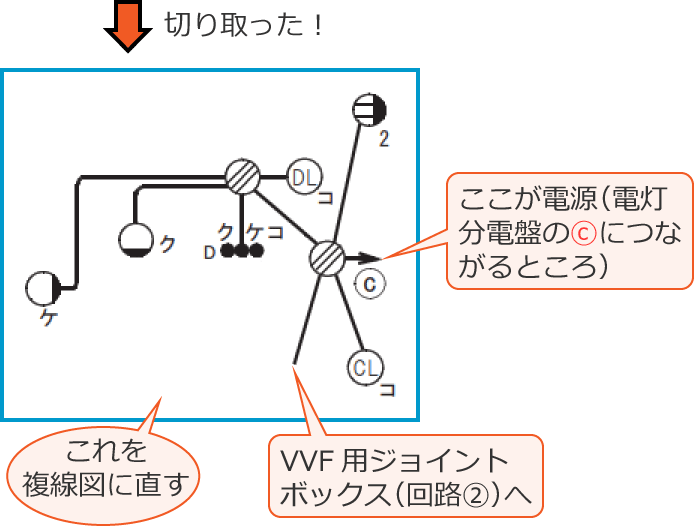 令和7年度第二種電気工事士下期学科試験問45・46・47の問題を解くための複線図を書く配線図の範囲