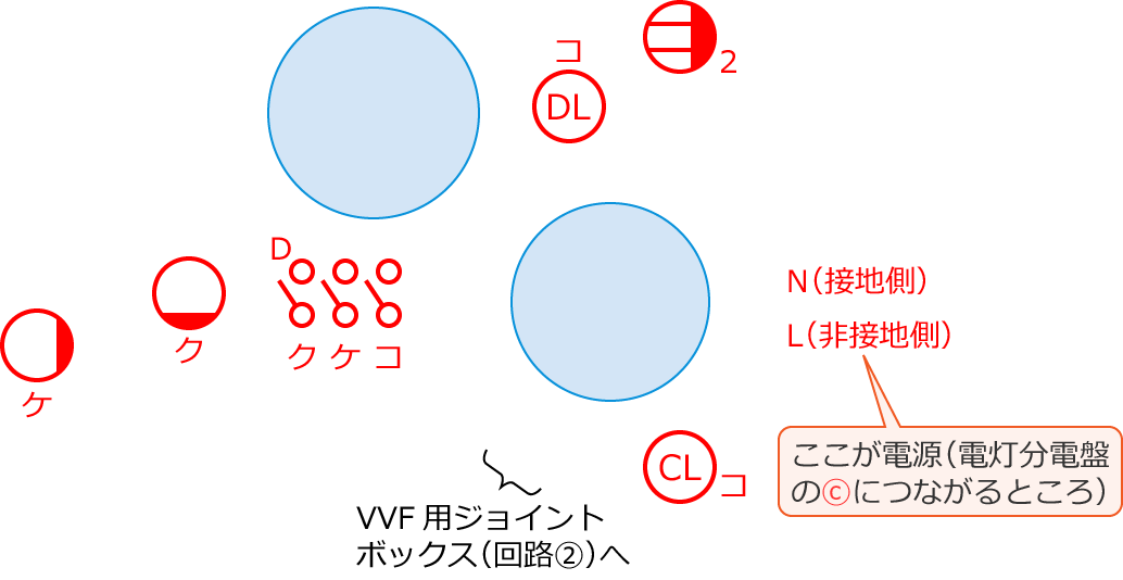 令和7年度第二種電気工事士下期学科試験問45・46・47の配線図の複線図の書き方の手順①