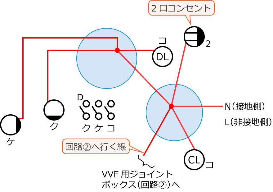 令和7年度第二種電気工事士下期学科試験問45・46・47の配線図の複線図の書き方の手順②