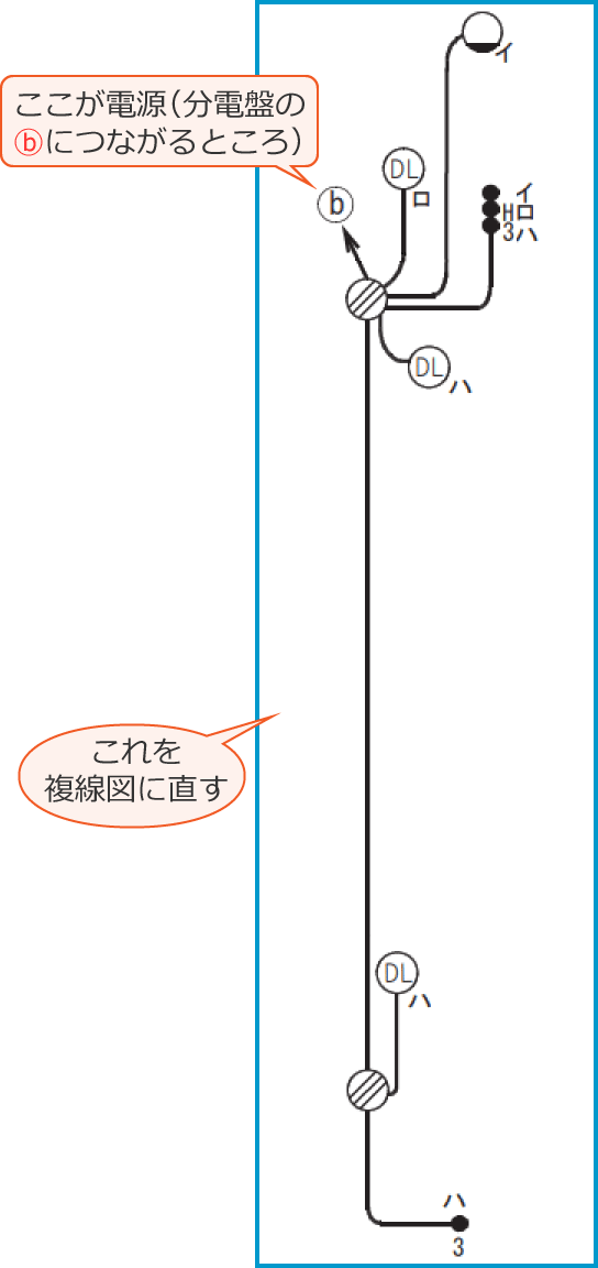 問題に関係する部分のみ抜き出した配線図(令和8年度第二種電気工事士上期学科試験問32・42・47)
