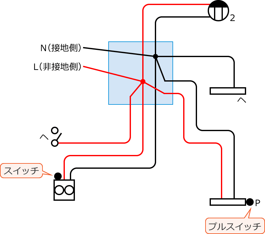 令和8年度第二種電気工事士上期学科試験問41の配線図の複線図の書き方の手順③