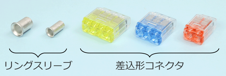 リングスリーブと差込形コネクタ