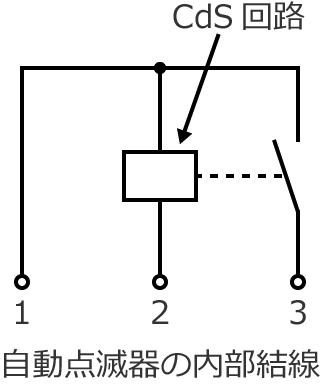 自動点滅器の内部結線
