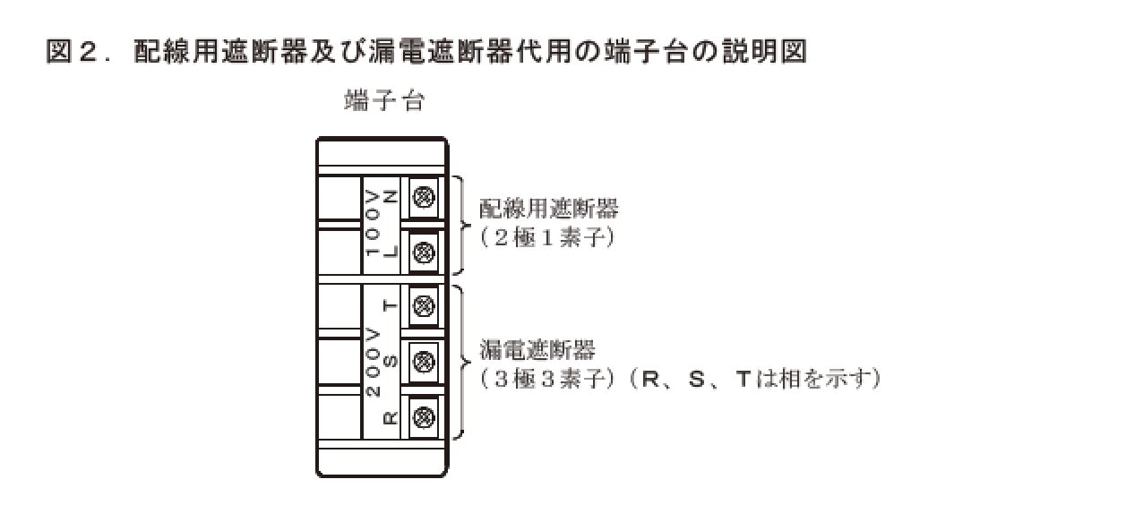 令和4年度の第二種電気工事士技能試験の代用端子台（配線用遮断器、漏電遮断器）の説明図（候補No.4）