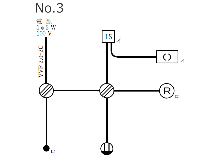 第二種電気工事士 候補問題の単線図の解説 令和2年度No.3