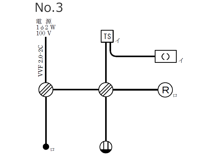 第二種電気工事士 候補問題の単線図の解説 令和3年度No.3