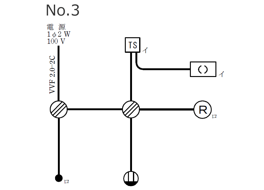 第二種電気工事士 候補問題の単線図の解説 令和4年度No.3