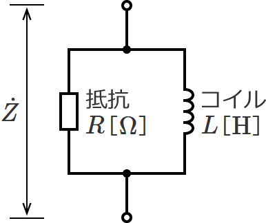 抵抗RとコイルLが並列接続の回路